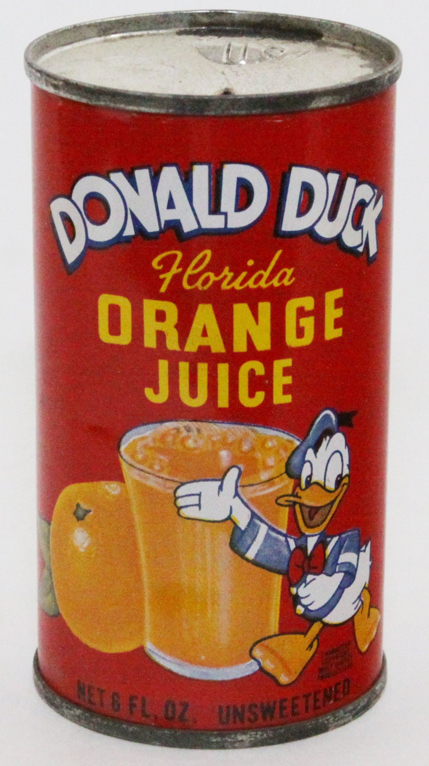 Vintage 1970s Donald Duck Orange Juice Can 6 Fl Oz USA Lake Etsy