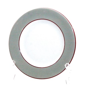 ヴィンテージ シェナンゴ チャイナプレート USA レストランウェア 7.25インチ ホワイト/レッド&グレー A8