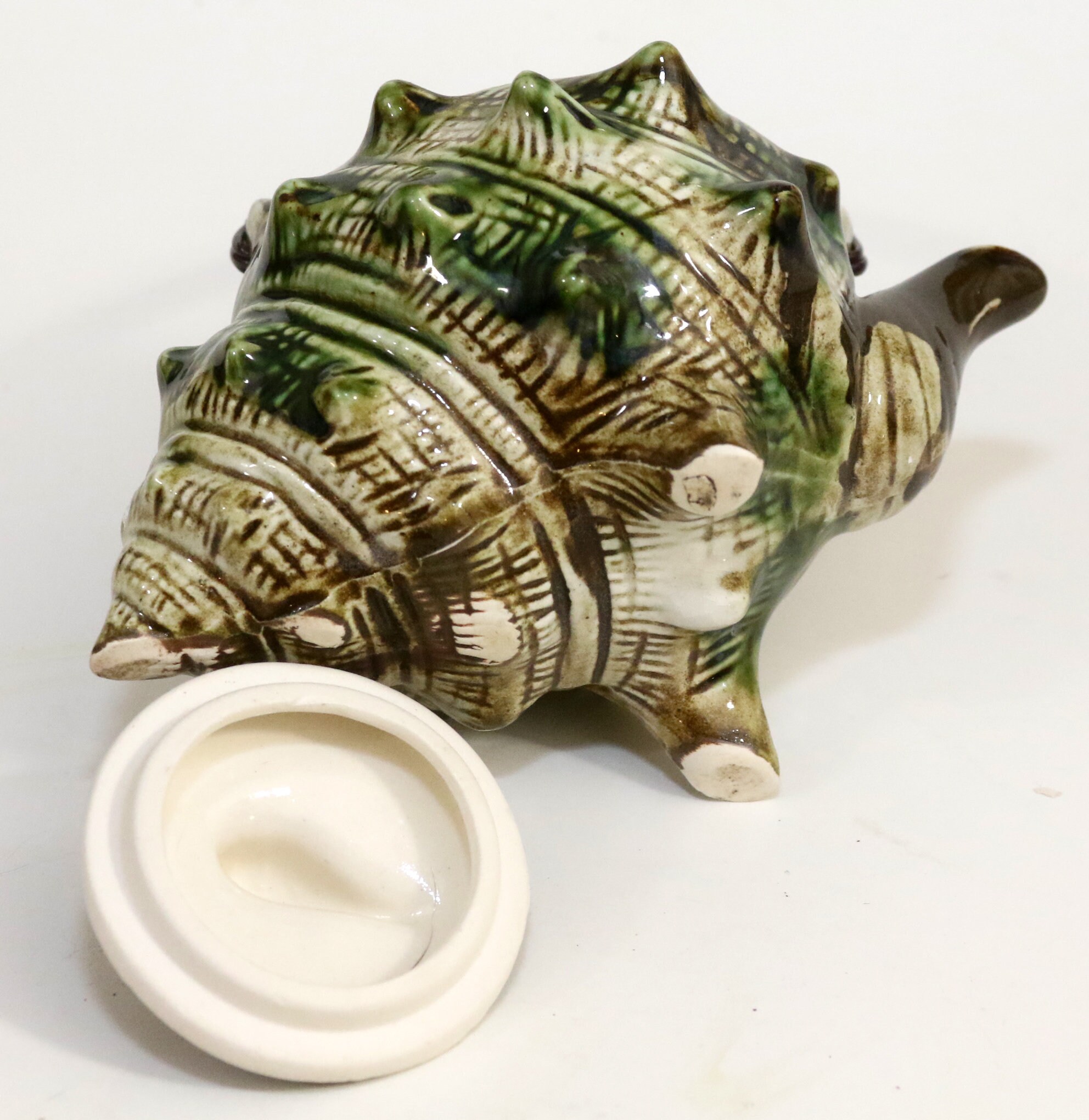 Vintage Majolica Mid Century Seashell Conch Shell Sugar Bowl Etsy