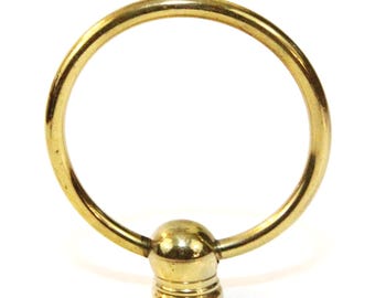 Solidny mosiężny element do lampy, 2,25" wysokości, błyszczący mosiądz, średnica 2" przykręcany, styl vintage
