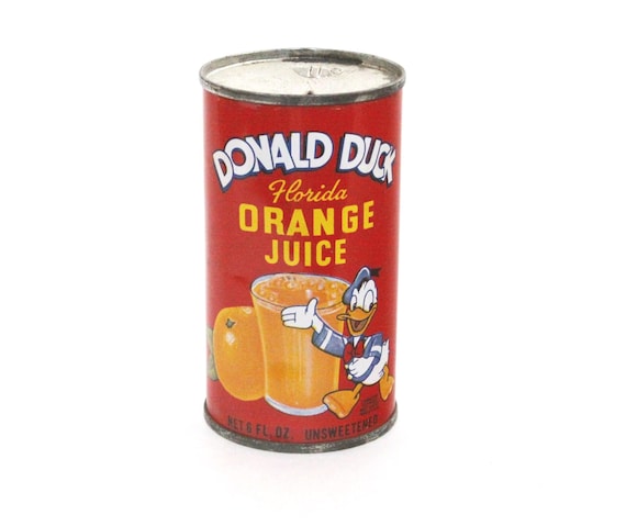 Vintage 1970s Donald Duck Orange Juice Can 6 Fl Oz USA Lake Wales
