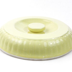 Hall Forman Family Casserole Dish Lid Only Round Heavy Stoneware Yellow Vintage