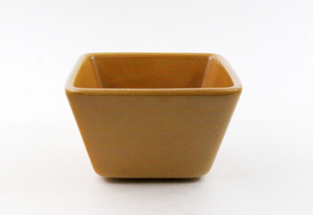The Pampered Chef Square Mustard Gold Ceramic Dip Dish Sauce Etsy