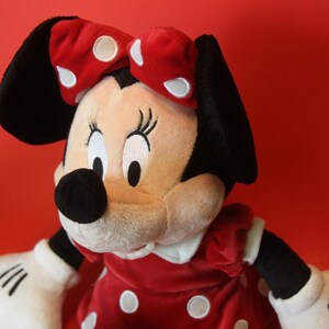 Minnie Mouse Disney Plush 18" Tall Red Polka Dot Dress Excellent Condition image 4