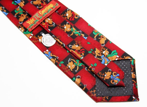 Hallmark 100% Silk Necktie Reindeer Christmas Hol… - image 5