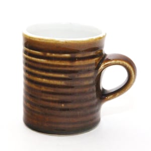 Tazza Hall USA in ceramica marrone vintage pesante da 8 oz con stampa a rilievo 2648 vintage