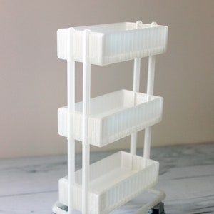 Transparent Mini Utility Cart - Desk Organizer - Planner Accessories - 3d Printed - Mini Storage Cart