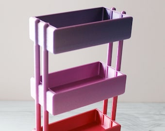 Purple/Red Variegated Mini Utility Cart - Desk Organizer - Planner Accessories - 3D Printed - Mini Storage Cart - Washi Tape Storage