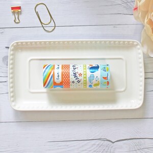 Ensemble d'échantillons Washi pour bébé - 7 motifs, échantillons de 61 cm - Souvenirs - « Sweet Baby Boy » - Ruban adhésif décoratif - Bullet Journal - Agenda - Masking
