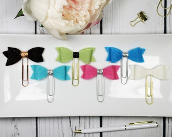 Felt Bow Planner Clip - Bookmark - Page Marker - Planner Accessories