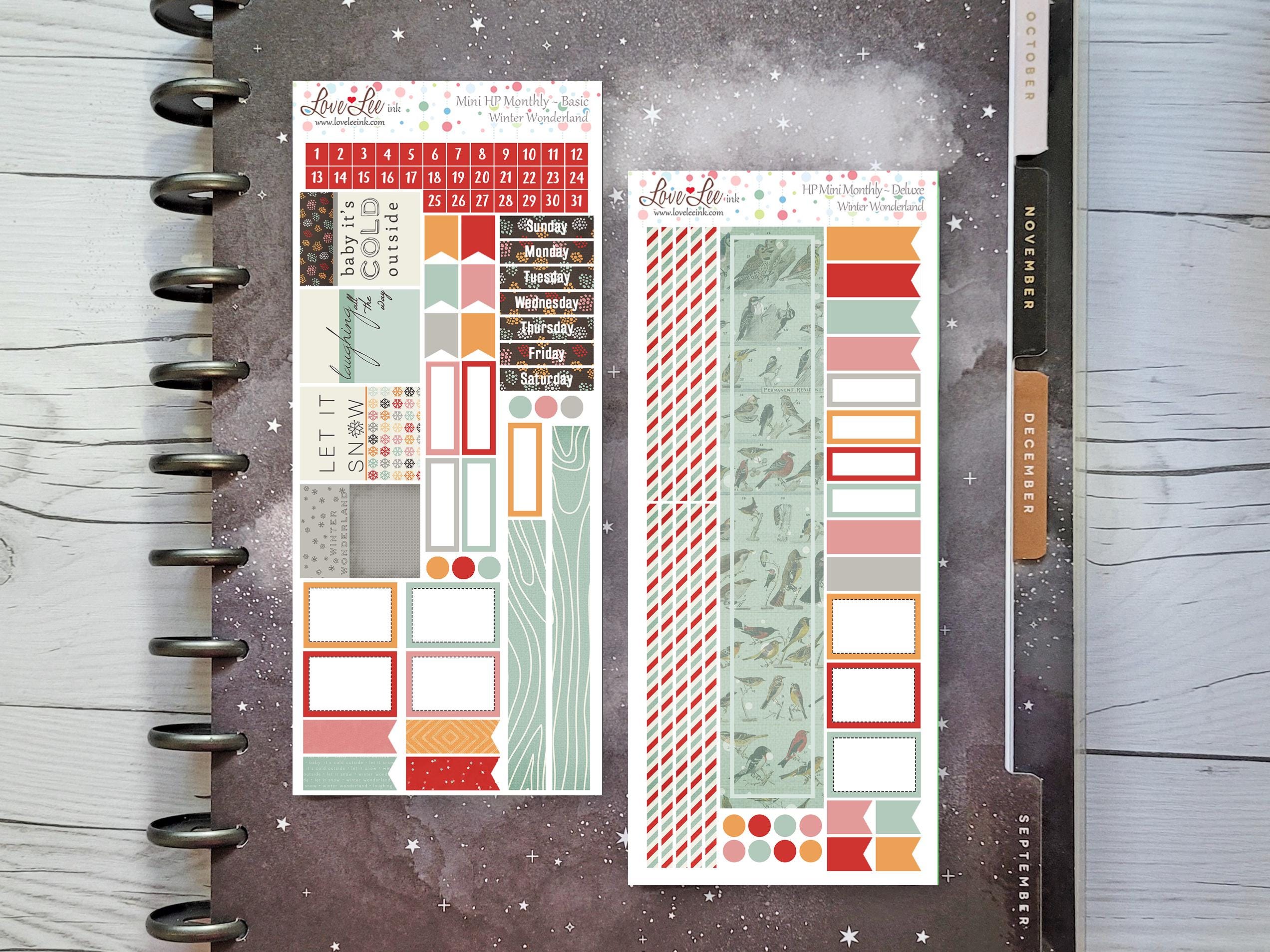 Mini Happy Planner "winter Wonderland" Monthly Planner Sticker Kit - Etsy