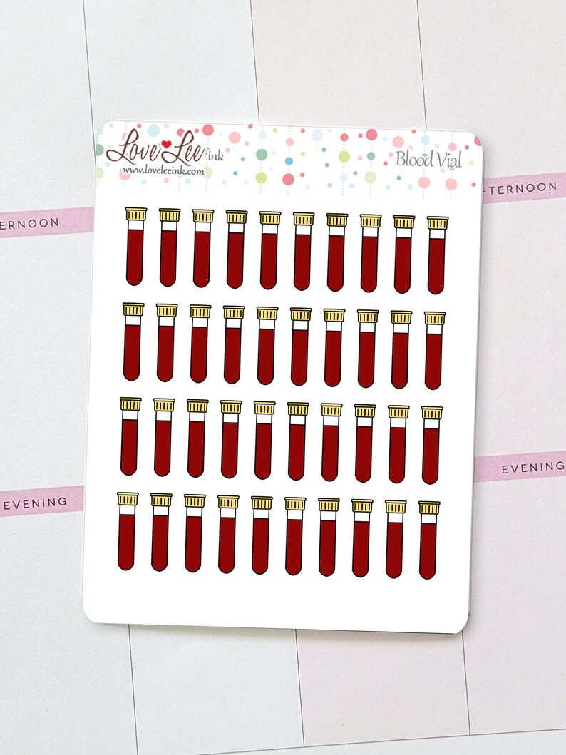 Drawing Blood Sticker Blood Vial Planner Stickers – Hand Drawn Sticker Sheet - Etsy