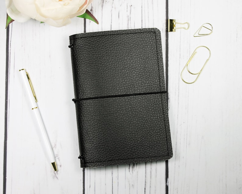 Handmade Refillable A6 Travelers Notebook Cover With Inserts Etsy