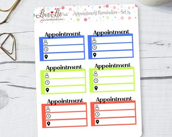 Appointment Reminders (Set 2) Planner Stickers - Hand Drawn Stickers - Cute Planner Stickers -  Sticker Sheets - Bullet Journal Stickers