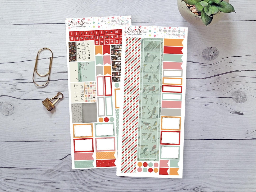 Mini Happy Planner "winter Wonderland" Monthly Planner Sticker Kit - Etsy