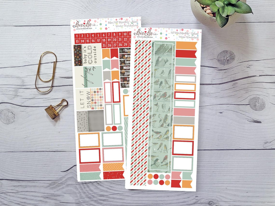 Mini Happy Planner "winter Wonderland" Monthly Planner Sticker Kit - Etsy