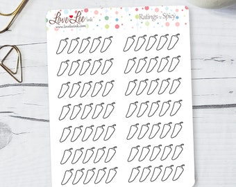 Ratings Planner Stickers - Spicy - Hand Drawn Stickers - Cute Planner Stickers -  Sticker Sheets - Bullet Journal Stickers