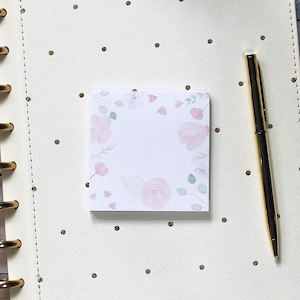 Watercolor Floral Notepad: Handmade Tear Away Memo Pad