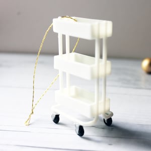 ミニユーティリティカートオーナメント - ミニプランナーカートオーナメント - プランナーアクセサリー - 3Dプリント - ミニストレージカートオーナメント - クリスマスオーナメント