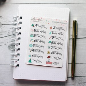 Christmas Countdown Planner Stickers Hand Drawn Stickers Cute Planner Stickers Advent Calendar Stickers Planner Accessories image 3