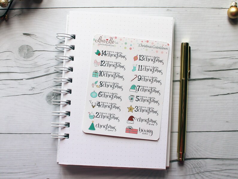 Christmas Countdown Planner Stickers Hand Drawn Stickers Cute Planner Stickers Advent Calendar Stickers Planner Accessories image 3