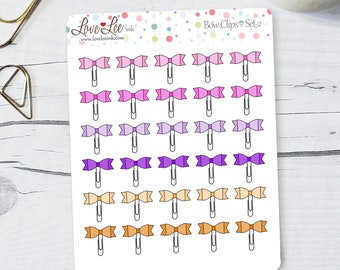Bow Clips (Set 2) Planner Stickers - Hand Drawn Stickers - Cute Planner Stickers -  Sticker Sheets - Bullet Journal Stickers
