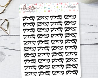 Eye Glasses Planner Stickers - Hand Drawn Stickers - Cute Planner Stickers -  Sticker Sheets - Bullet Journal Stickers