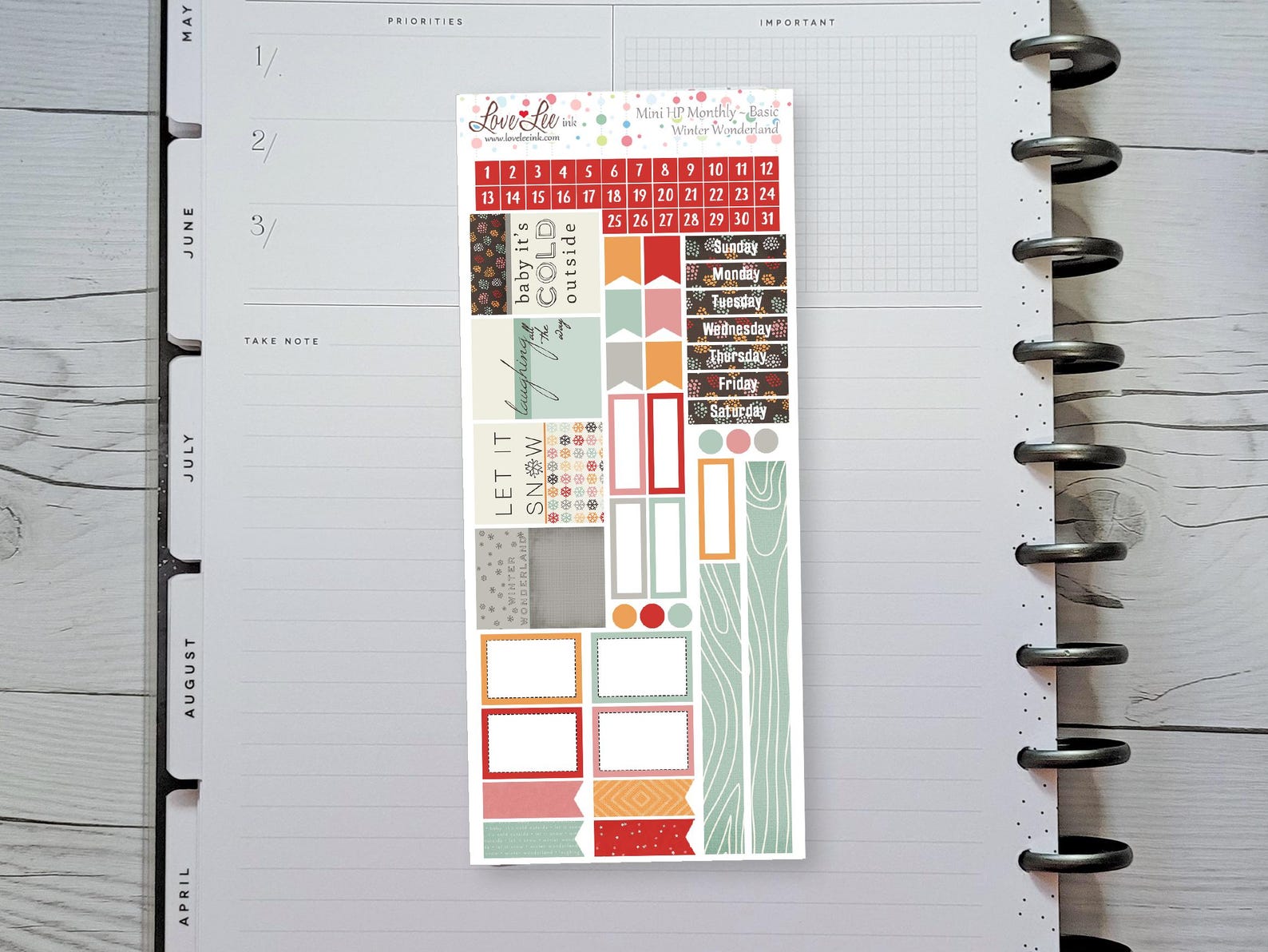Mini Happy Planner "winter Wonderland" Monthly Planner Sticker Kit - Etsy