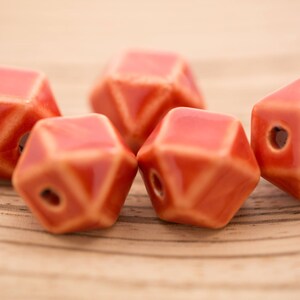 5 count 16mm high quality bright red mauve glossy porcelain ceramic beads cube shaped faceted glazed ceramic beads bead clay square