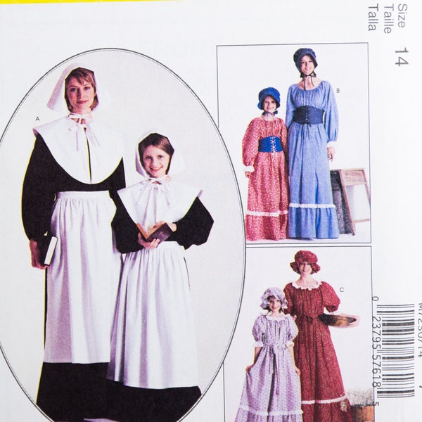 McCall's womens girls nun Quaker medieval dress peasant costume Sewing Pattern #M7230 Sizes 7 8 10 12 14 20 22