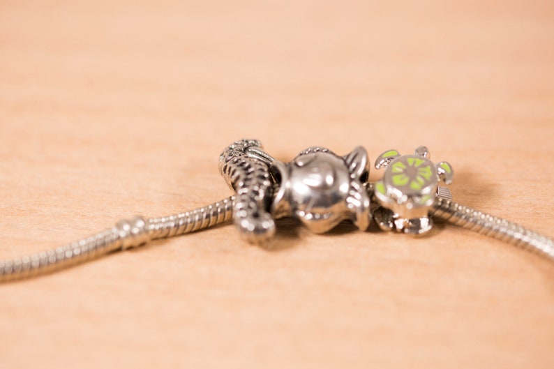 3 count mixed 12mm to 18mm fish turtle seahorse steel shaped beads metallic Jewelry european big hole beads