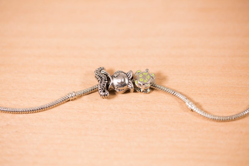 3 count mixed 12mm to 18mm fish turtle seahorse steel shaped beads metallic Jewelry european big hole beads