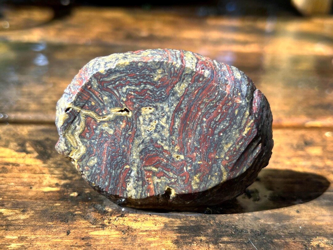Red Banded Rhyolite Slab: Lapidary Stone, Jewelry Making 2.75x2 Inches ...