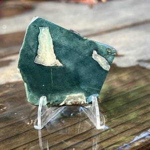 Raw Green Variscite Jasper Slab: Lapidary Stone (1.5x1.25 inches 3mm thick)