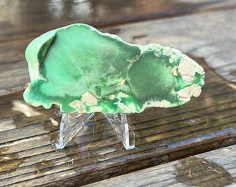 Raw Slab Lucin Variscite, Utah 2.5x1 inches 7mm thick lapidary jewelry making material stone | Utah material | Estate Supply Thick Slab