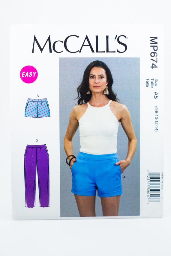 Mccall's Womens Pants Trousers Shorts Capris Sewing Pattern MP674 Sizes A5  E5 Petite Plus Womens 6 8 10 12 14 16 18 20 22 