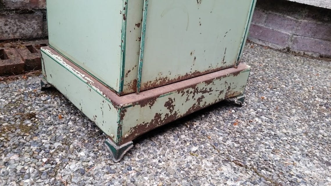 Vintage Metal Nightstand Vintage French Metal or Tole Etsy