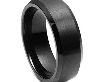 Black Tungsten Wedding Band |  8mm