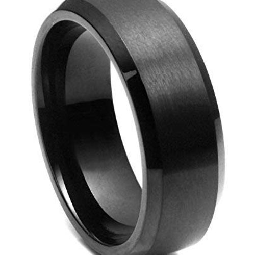 Black Rosegold Tungsten Ring Wedding Band Etsy