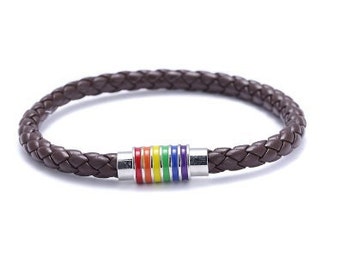 Brown Colour Leather Pride Bracelet/Wristband