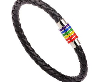 Pride Leather Bracelet(Black)