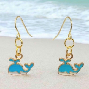 Whale Dangle Earrings – Ocean-Inspired Jewelry, Nautical Earrings, Cute Sea Animal Earrings, Gift for Ocean Lovers