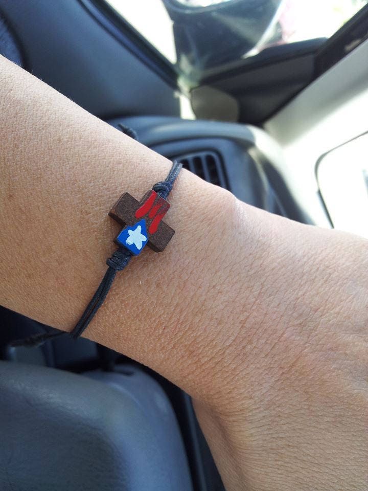 Boricua Wooden Cross Bracelet Etsy