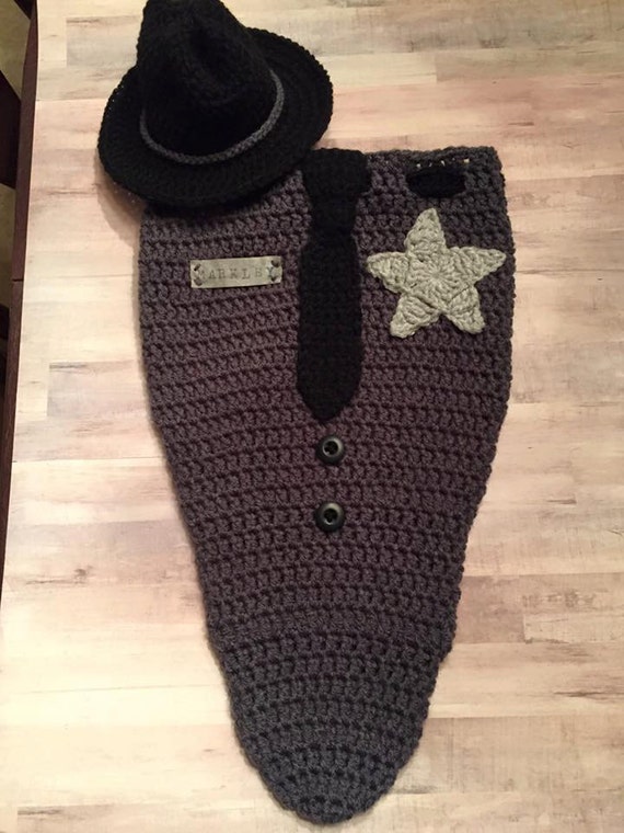 Personalized Sheriff's Deputy Newborn Sack with Hat