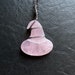 FOR SHELBY Rose Quartz Witch Hat wire wrapped necklace pendant spooky handmade jewelry love stone healing pink halloween crystal carved