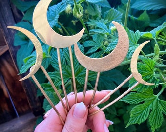 Brass Moon Hair Forks