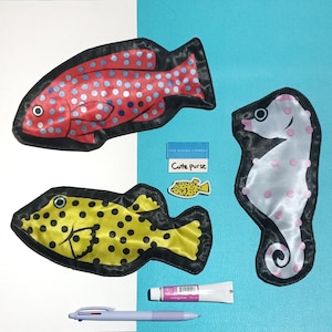Borsa a forma di pesce, astuccio unisex, pesce palla, pesce palla, pesce cernia, regali per immersioni subacquee, regalo a forma di cavalluccio marino, astuccio con cerniera, borsa organizer per cavi