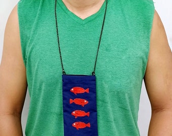 Hand Painted Glasses Case with Chain: Personalized Eyeglasses Holder, Sunglasses Necklace