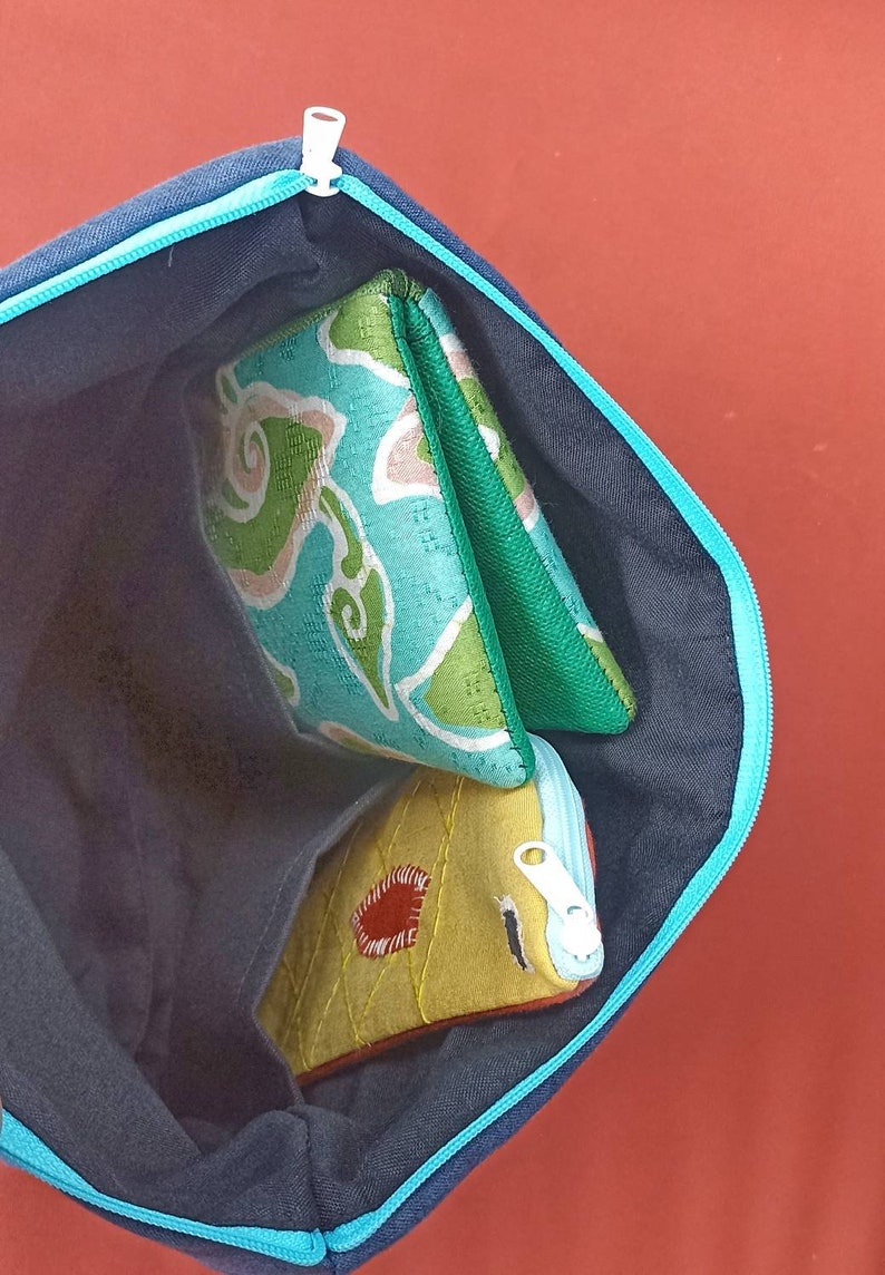 Large Linen Purse With Strap Sea Turtle Embellishment Cowrie Etsy