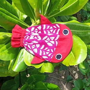 Cute fish pouch, goldfish bag, koi bag, kinchaku, drawstring pouch, carp bag, halibut, flatfish, kimono bag, cable pouch, multipurpose bag image 8